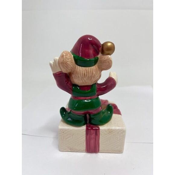 Omnibus Fitz & Floyd Christmas Mouse / Elf Candle Holder Pair 5.25" #2052/103 - Picture 9 of 10